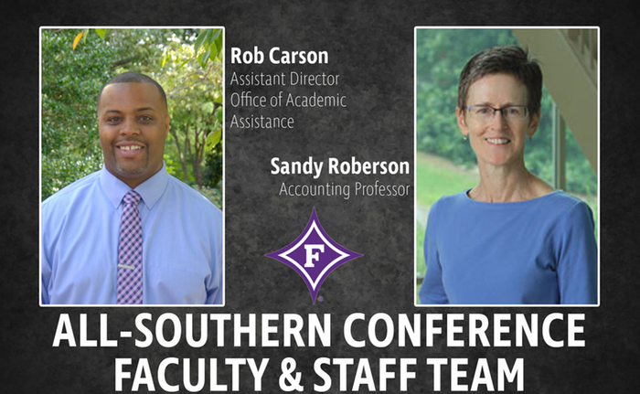 Roberson teaches accounting at Furman, while Carson is assistant director in the Office of Academic Assistance.
