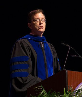 Dr. Scott Henderson spoke on "Aspects of Transformation" at the 2015 fall convocation.