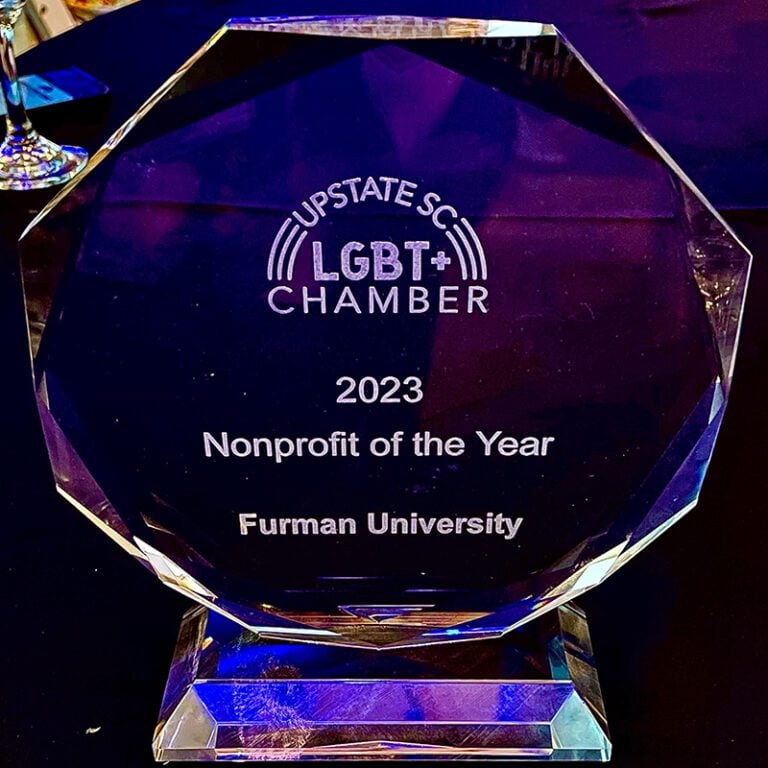 An eight-side glass award.