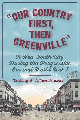 book cover showing vintage photo of downtown Greenville, South Carolina.