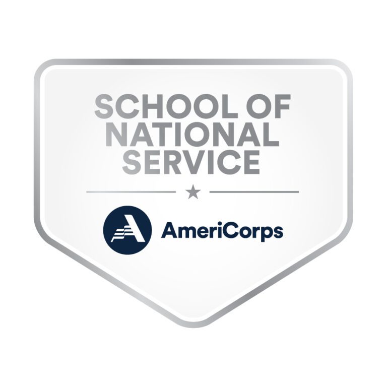 Badge showing "School of National Service" AmeriCorps