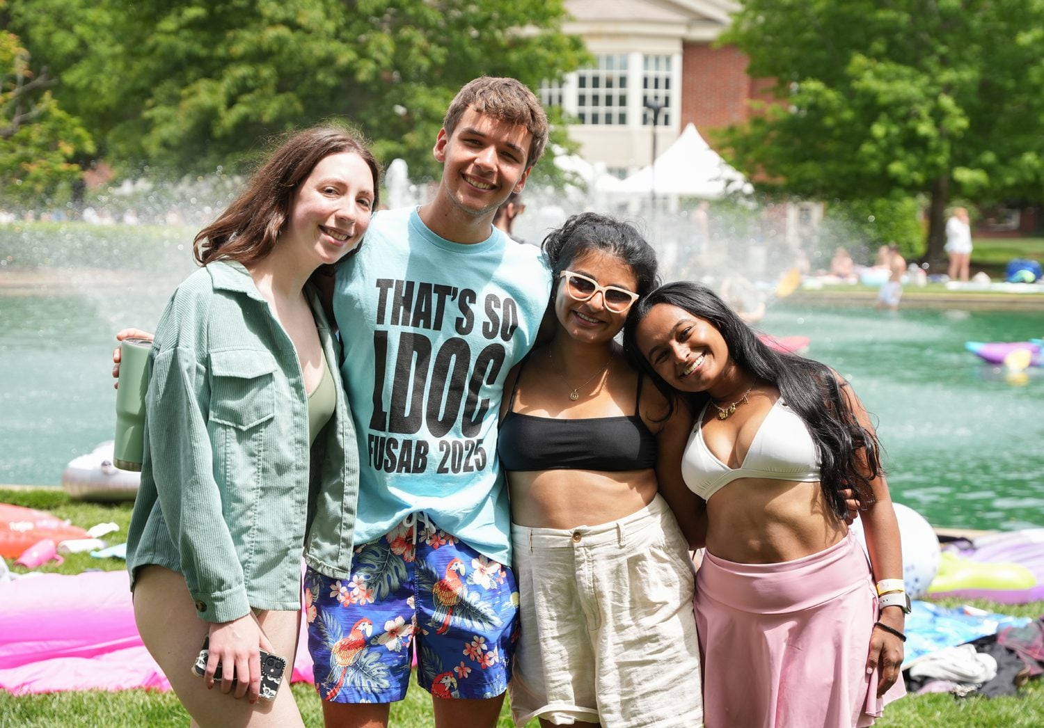 Students pose for a photo on Milford Mall during LDOC on Tuesday, April 29, 2025.