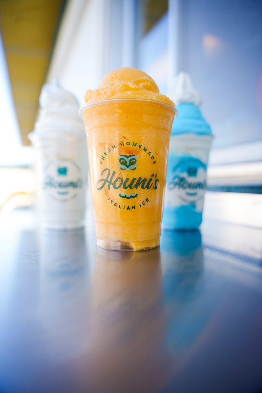 Italian ice, gelato and soft serve ice cream from Houni’s Italian Ice in Greenville on Woodruff Road. Photo by Nathan Gray, Furman University.