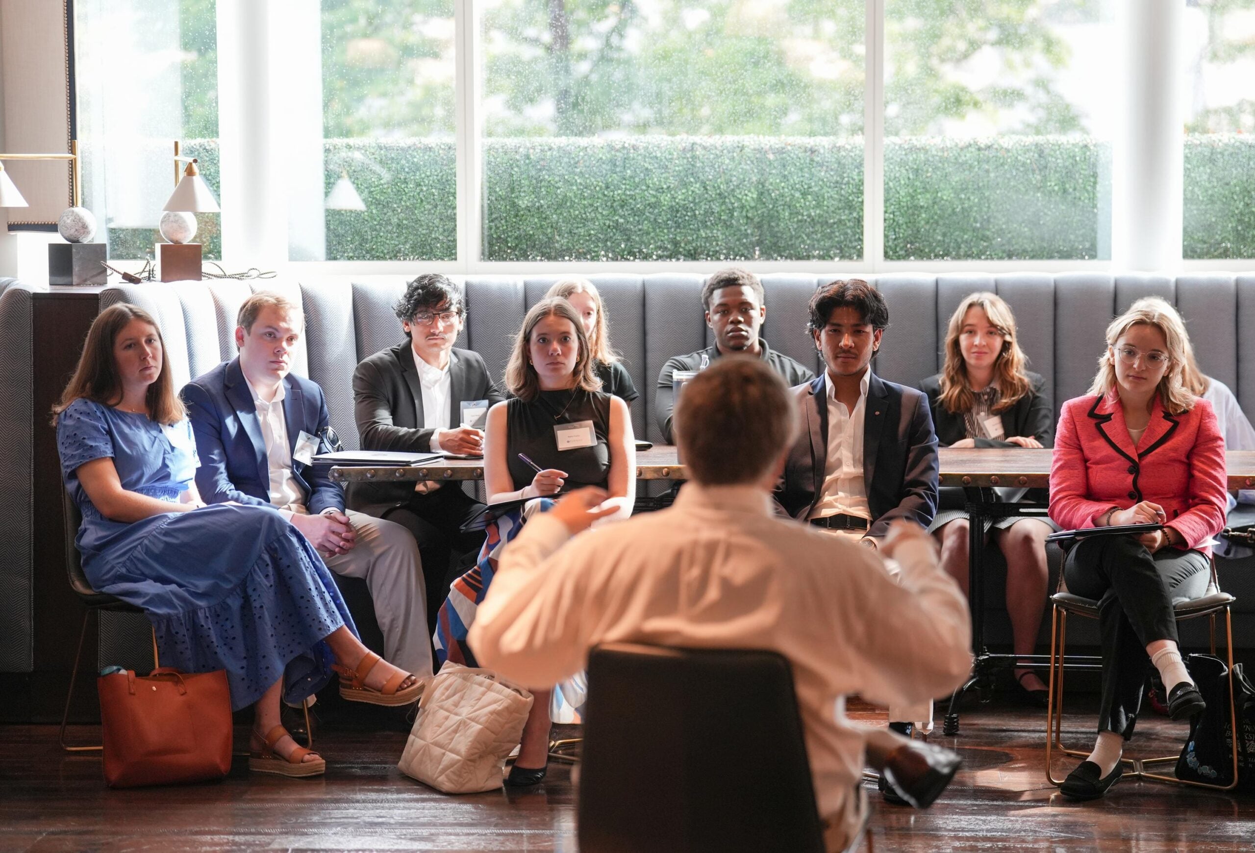 Students listen to staff members of the Atlanta History Center during a Career Trek on May 12. .