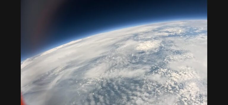 A view of the curvature of the earth from 100,000 feet.