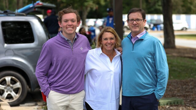 The Wilkerson family visits campus during Family Weekend.