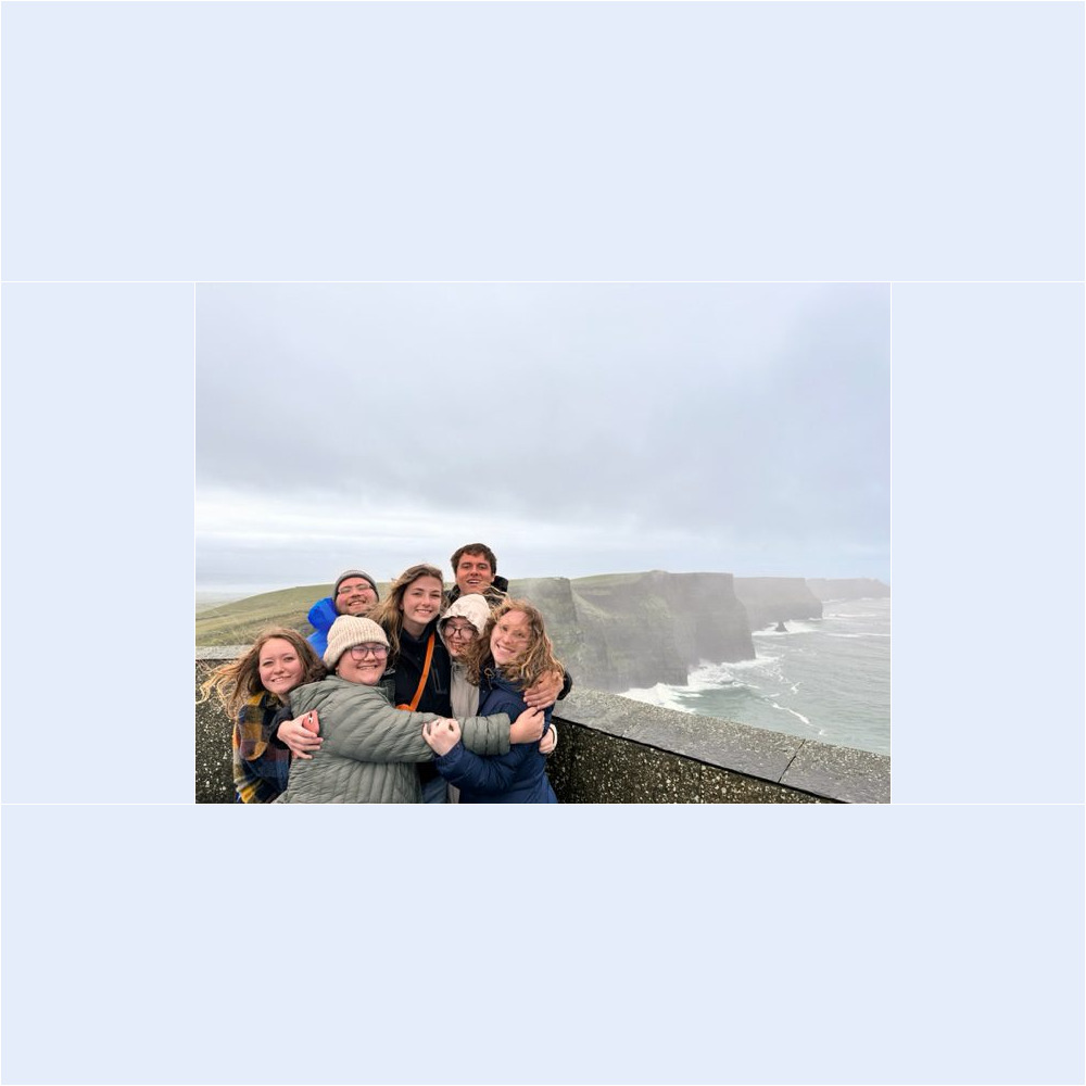 Members of the Furman marching band participated in the St. Patrick's Day Parade in Dublin, Ireland, on March 17, 2023. They took in the sights of the Cliffs of Moher.