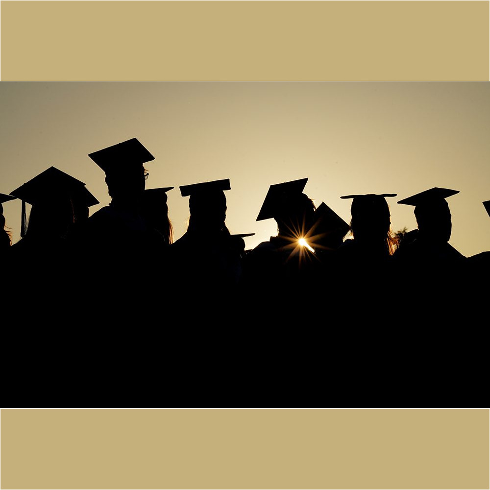 Members of the Class of 2023 queue up during the Commencement ceremony on May 6.