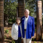 John Cothran ’54 and Jeanette Cothran stand at their marker on the Benefactors Green on Saturday, April 13, 2024.