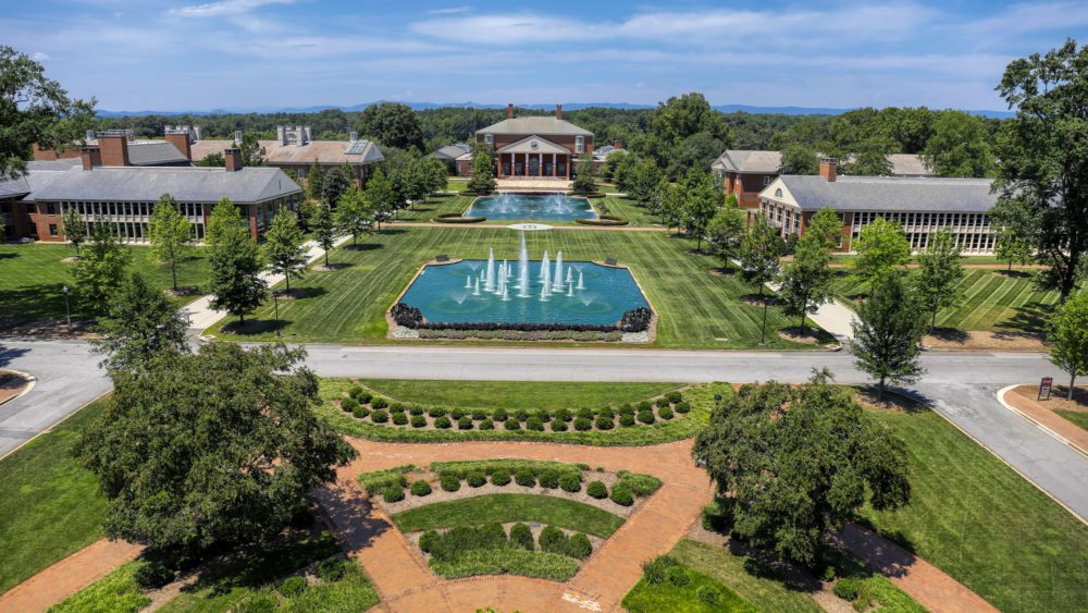 Furman library and academic buildings, aerial view