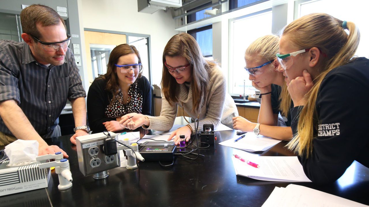 Students working in the lab
