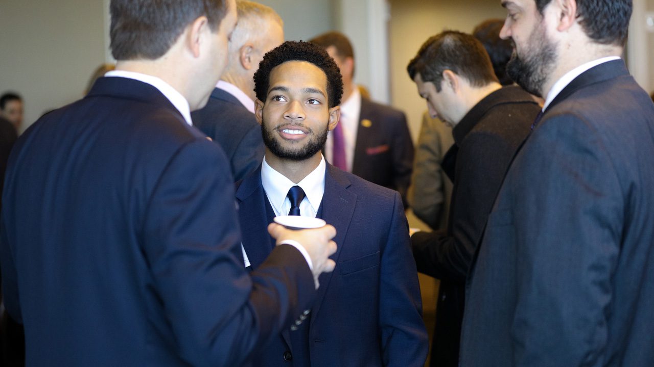 Student in networking event