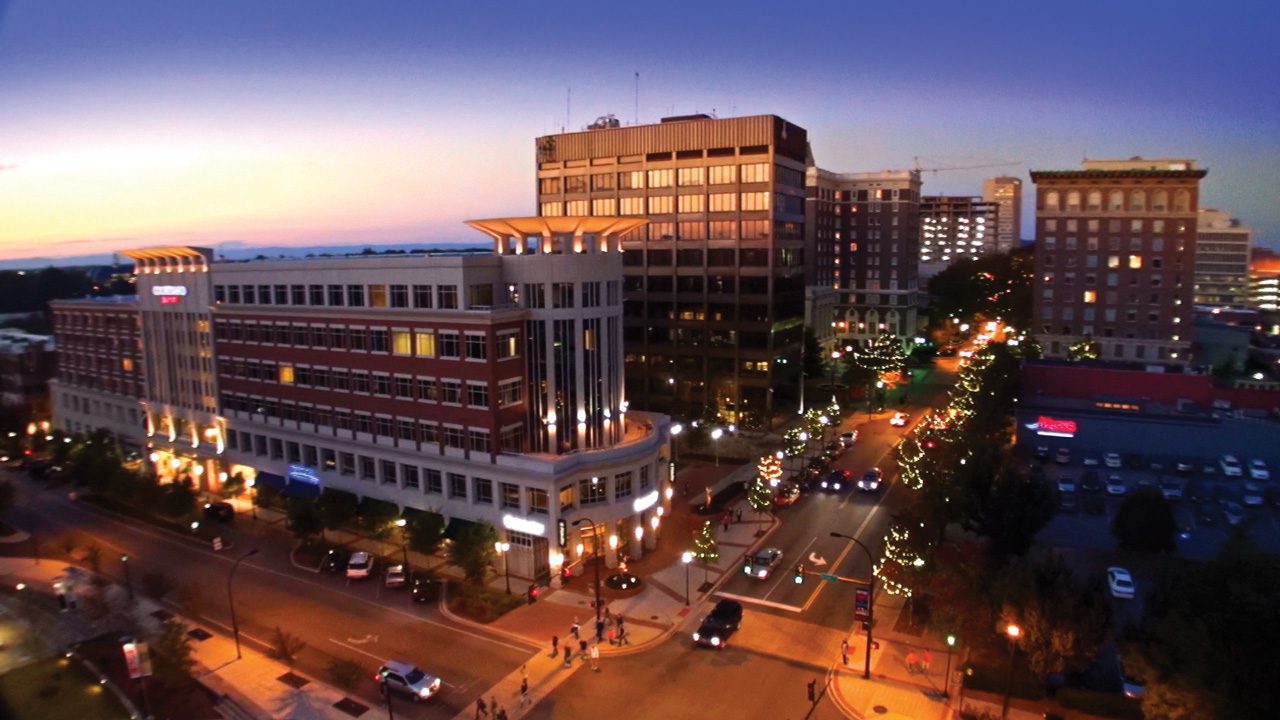Downtown Greenville, aerial view