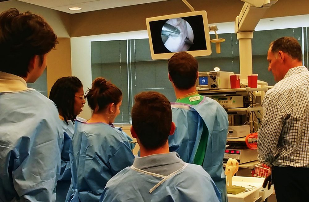 Students observing a surgery