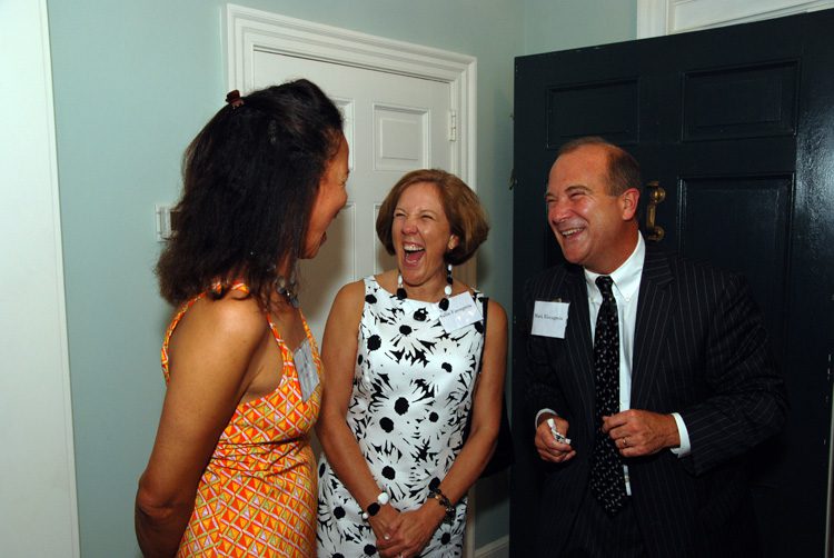 Anne Masters shares a jovial moment with Sallie and Mark Eisengrein