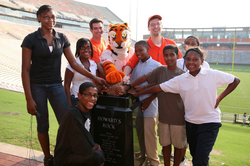 The Sterling Community students visited Clemson University's Death Valley where they were able to rub the rock and run down the hill. This has been described as the 