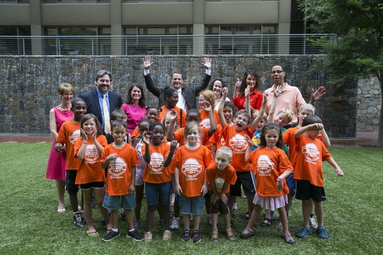 The Mobilizers with a group attending one of The City of Greenville Parks and Recreation summer camps