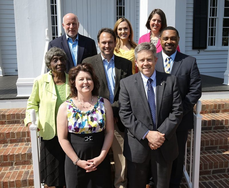 Building Bridges: Row 1 (l-r) Nathalie Belk, Keith Kiser; Row 2 (l-r) Xanthene Norris, Kevin McCraw, Gerald Washington; Row 3 (l-r) Gene Langan, Gabrielle Komorowski, Cindy Davies; not pictured: Michael Delaney