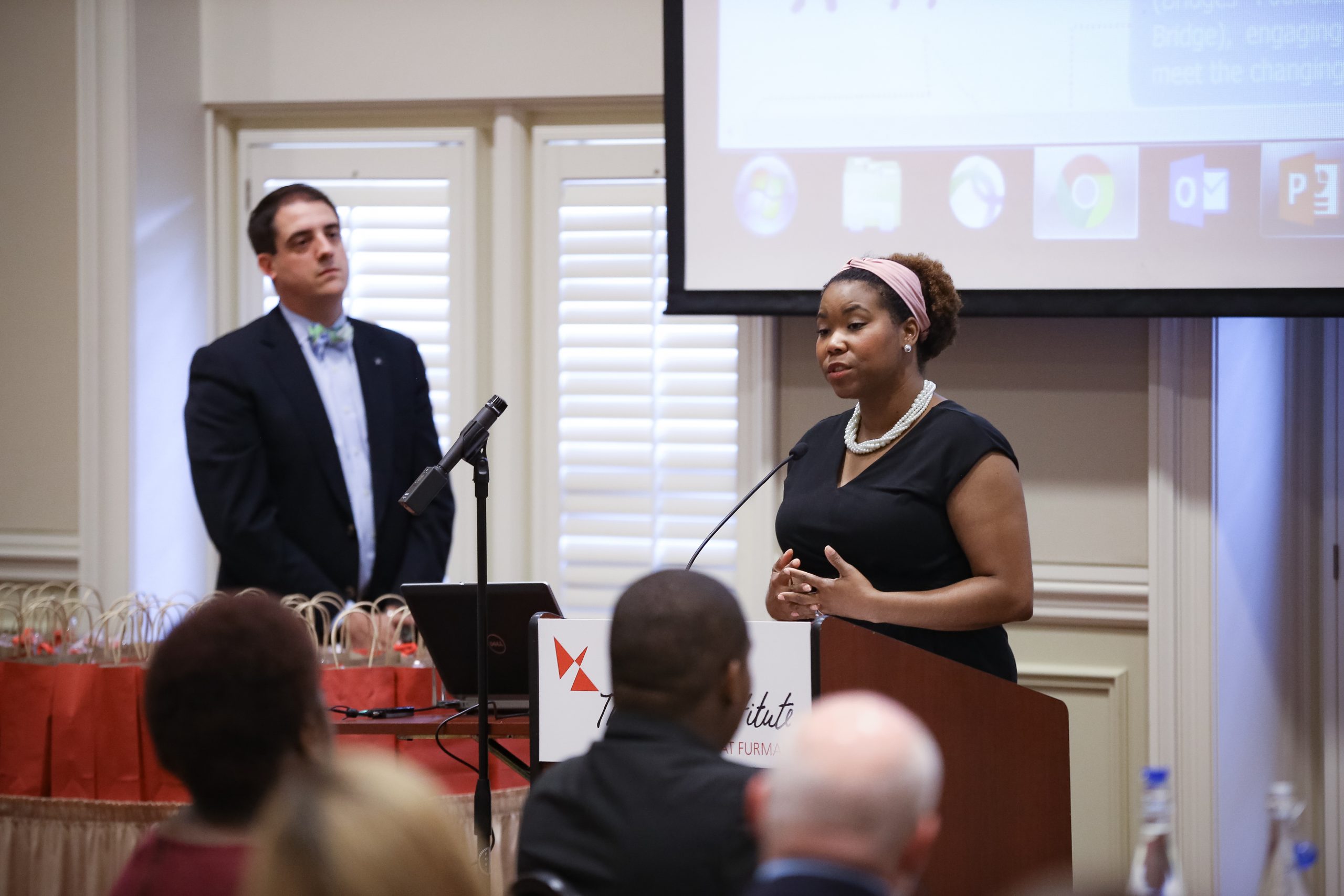 Meliah Bowers Jefferson speaking, Opportunity Bridge