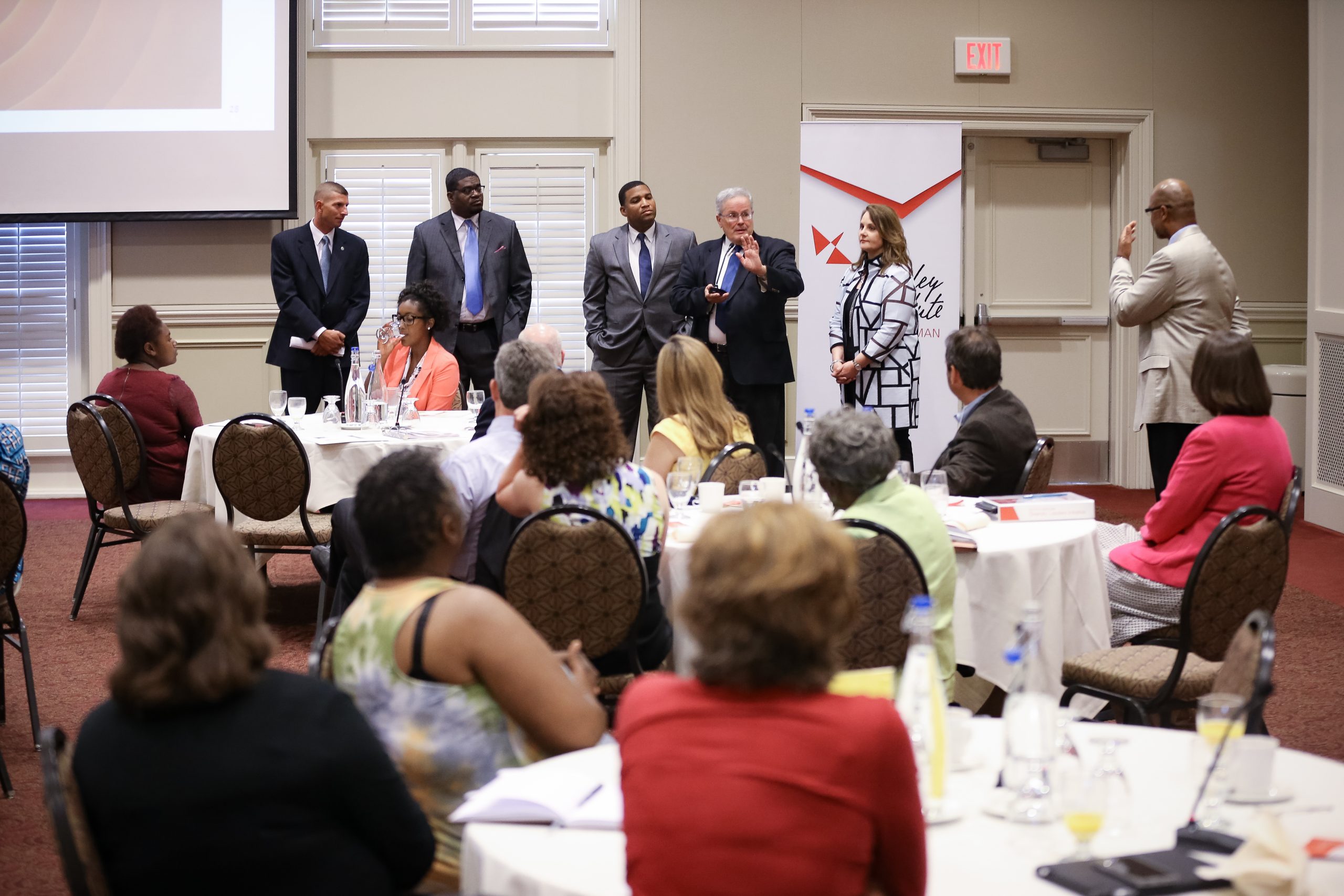 (l-r) Tim Metz, Keith McDaniel, Hoyt Bynum, Carlos Quintero and Jill Van Pelt, Blue Tie Connectors