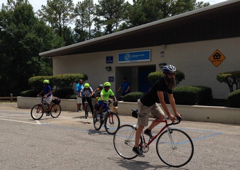 Off they go with a stop at Pelican SnoBalls where Tim Malson treated them all to snow cones