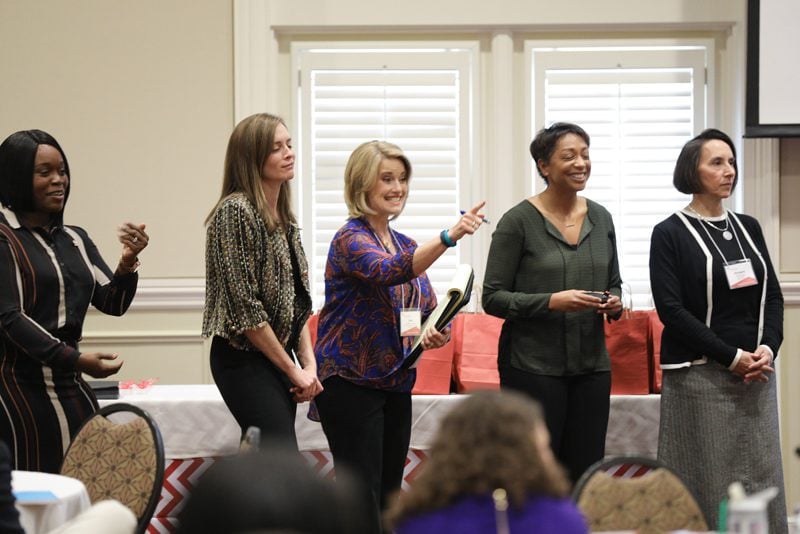 Storytellers: (l-r) Starla Collins-Ross, Danielle Gibbs, Jane Robelot deCarvalho, Bobbie Watts and Margaret Oaks