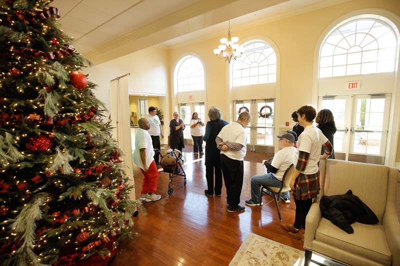 The Greenville Greeters awaiting the arrival of DLI participants
