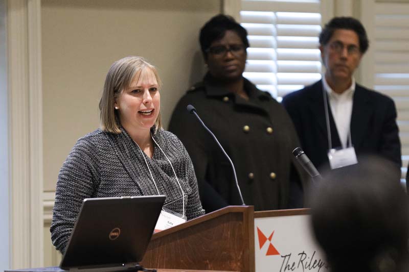 Katy Sides speaking, Fight4Her