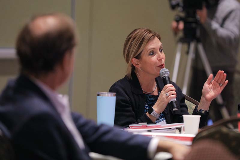Jennifer Ross, Kindergarten College, asking a question
