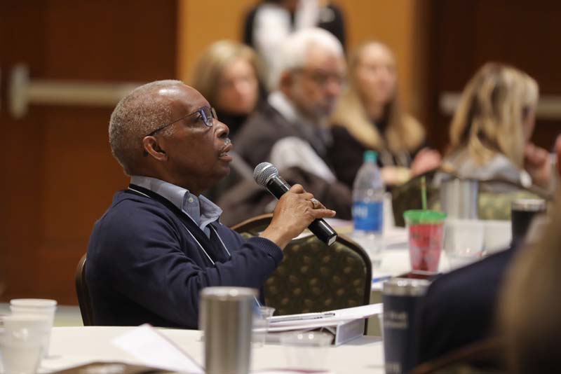 Hank Taylor, Career Academy, asking a question