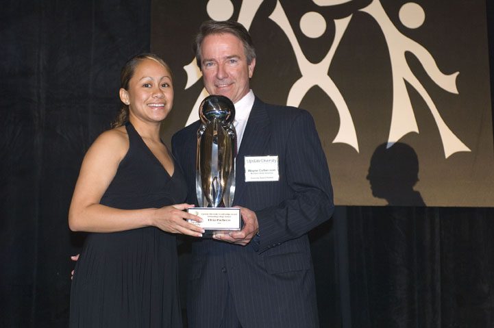 The Outstanding College Student Award was presented to Elvia Pacheco, USC Upstate, by Wayne Culbertson