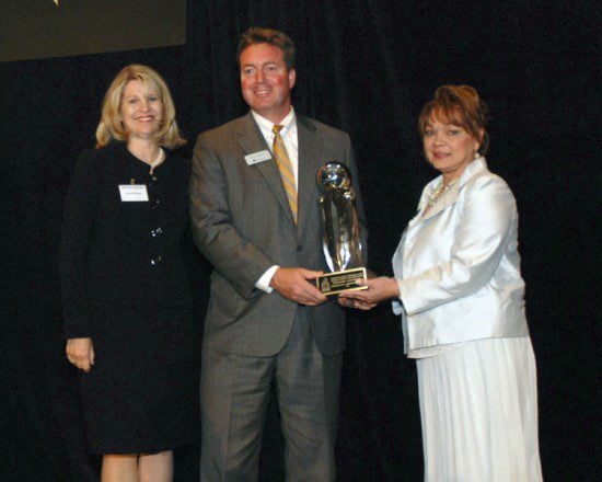 (l-r) Diane Eldridge; Brian Rogers, Wachovia's Market President in Greenville; Lillian Garcia. The Hispanic-American Women's Association, known as AHAM, received the Outstanding Contribution to International Diversity in the Upstate.