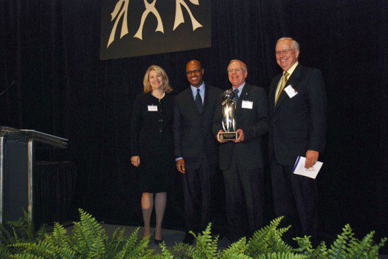 (l-r) Diane Eldridge, Juan Johnson, Harry Shucker, Calder Ehrmann. Harry Shucker received the Calder D. Ehrmann Outstanding Individual Award.