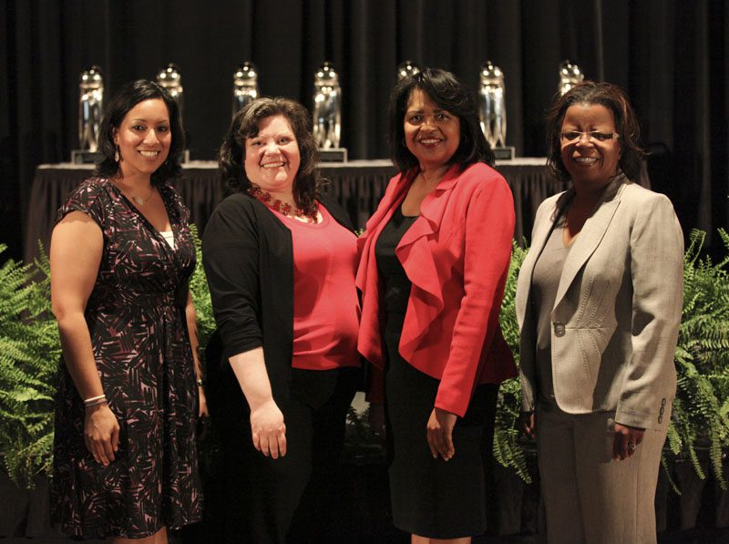 Cindy Youssef, Manager of Diversity Programs at the Riley Institute, with guests of The Boeing Company: (l-r) Cindy Youssef, Chelsey Freeman, Joyce Tucker (keynote speaker), and Seturah Foxx (DLI Midlands Class IV participant)