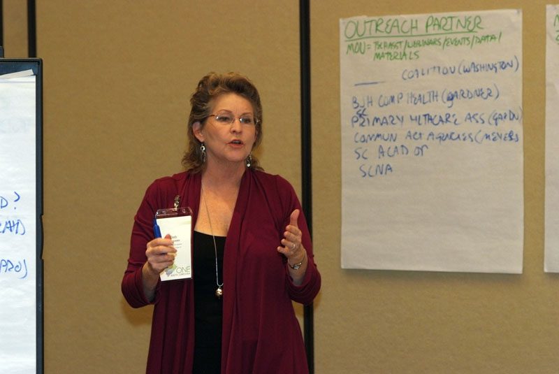 Deb Campeau, Assistant Vice President, Business Development, Trident Health System, serving as the Champion for the Super Capstone, Text4BabySC