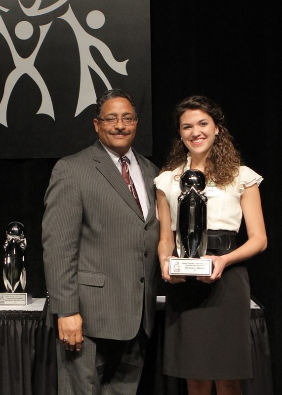 The Oustanding High School Student award was presented to Bethany Mlinar, Emerald High School, Greenwood, SC by Ken Miller, BI-LO, LLC