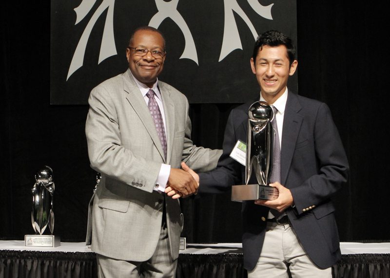 The Outstanding College Student award was presented to Luis Gonzales, Furman University, Greenville, SC by Herb Johnson, Michelin North America, LLC