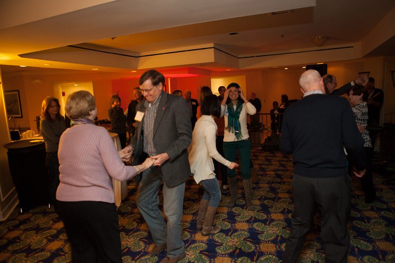 The crowd dancing to the blues throughout the evening