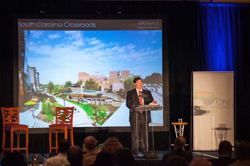 Don Gordon, Executive Director of the Riley Institute, welcoming everyone and describing the day's upcoming events