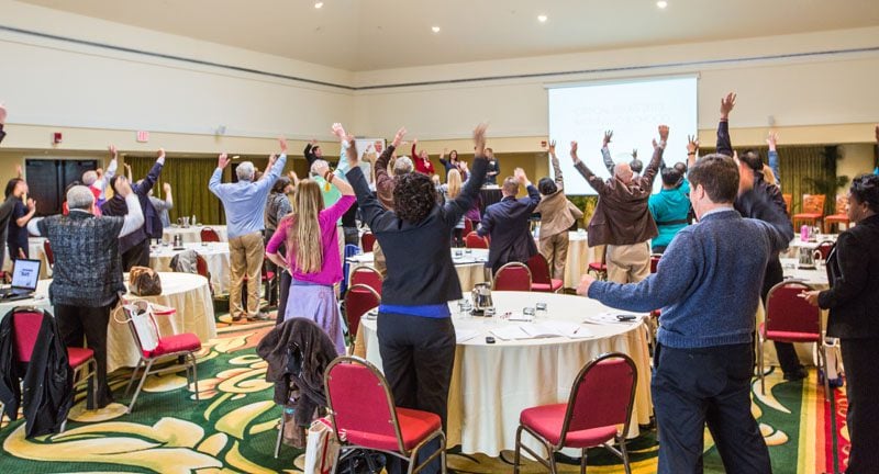 Lynn Hammond, Program Manager, SC Healthy Schools, South Carolina Department of Education, encouraging attendees to stand up and stretch