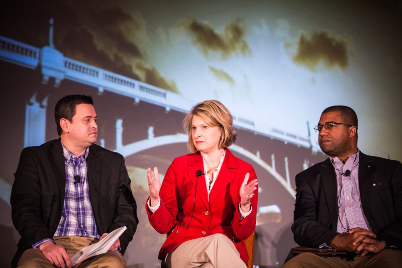(l-r) Mark Quinn, Jenny Horne and Russell Booker