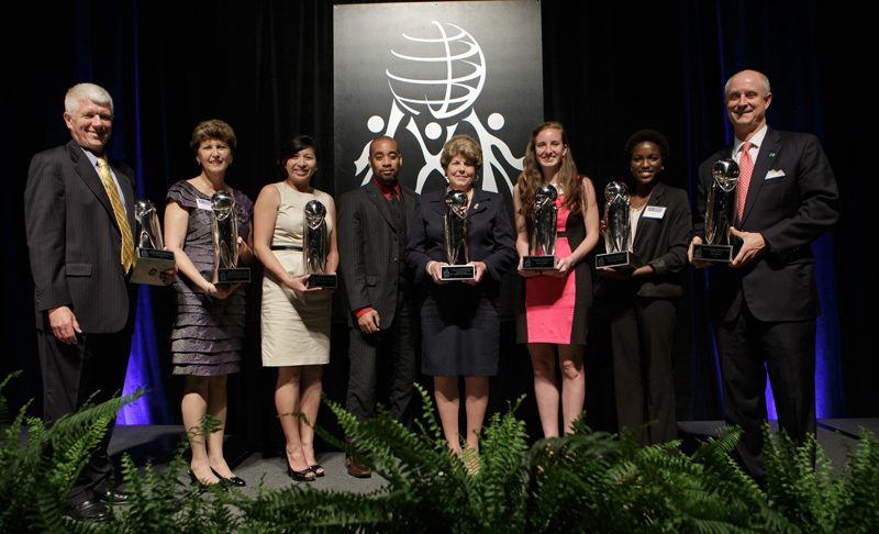 Congratulations to all the award winners! (l-r) David Esch, Debra Green, Marie Smith, Maxim Williams, Camilla Hertwig, Alyssa Gillis, Bre Boyd and Rob Hoak
