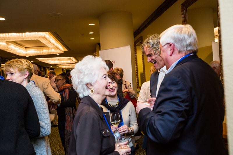 Charlotte Berry in the forefront left, Ann Marie Stieritz and her husband