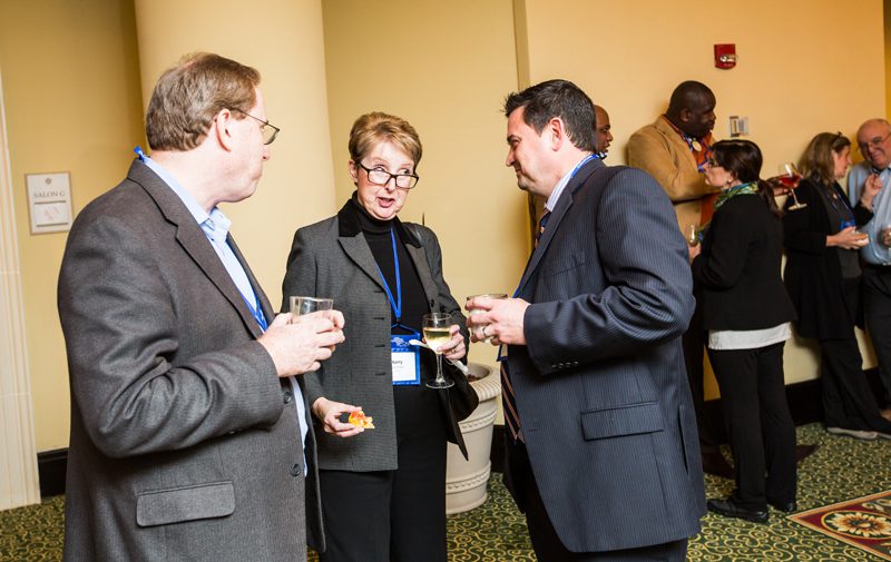 Kerry Feduk (center) talking with Mark Quinn