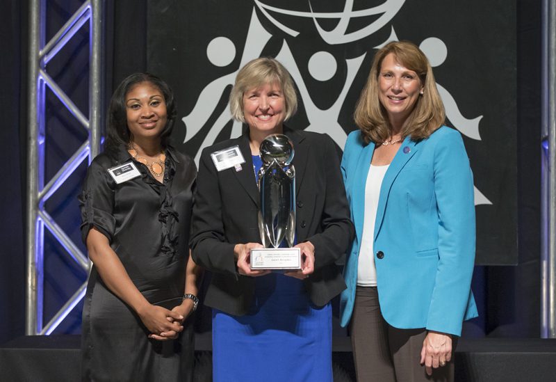 The Outstanding Contribution to International Diversity Award was presented to Janet Krupka, Director of Recruiting at Michelin North America. (l-r) Nika White, Janet Krupka and Colleen Keith