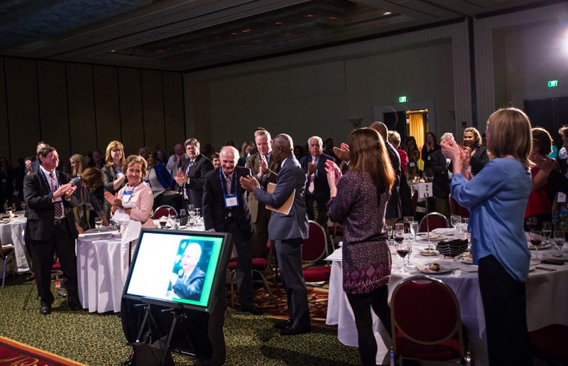 A standing ovation for Secretary Riley