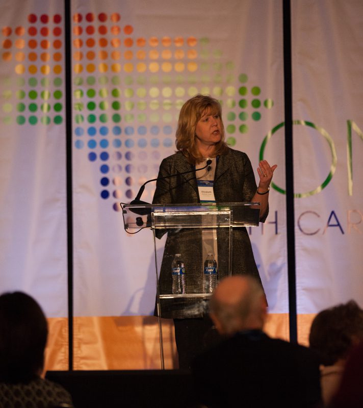 Elizabeth Davis, President of Furman University, making remarks
