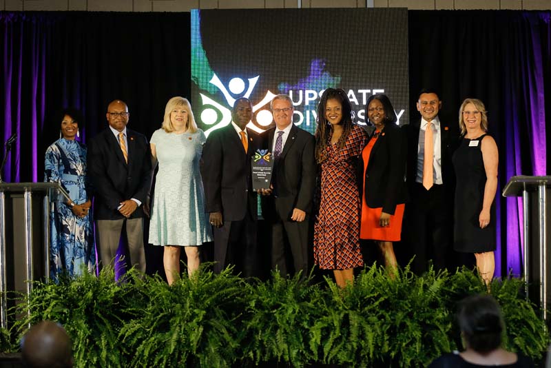 The Outstanding Nonprofit Organization Award was awarded to Men of Color National Summit; award was sponsored by BMW Manufacturing Co. Lee Gill, Chief Inclusion Officer, Clemson University, accepted the award.