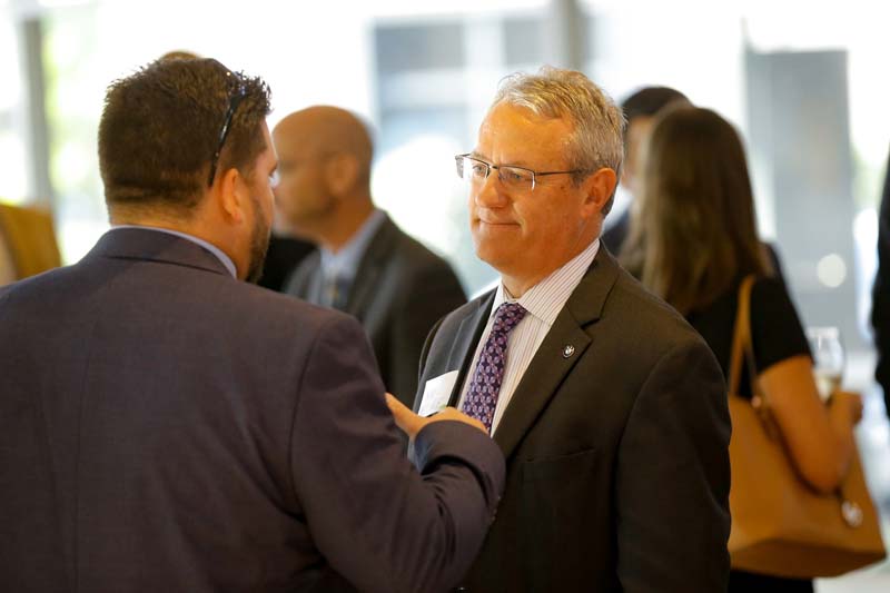 Guests enjoying the reception that followed the award ceremony