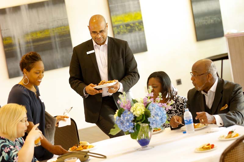 Guests enjoying the reception that followed the award ceremony